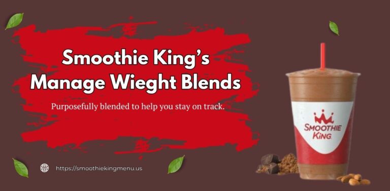 Smoothie King Manage Weight Blends Menu Price List