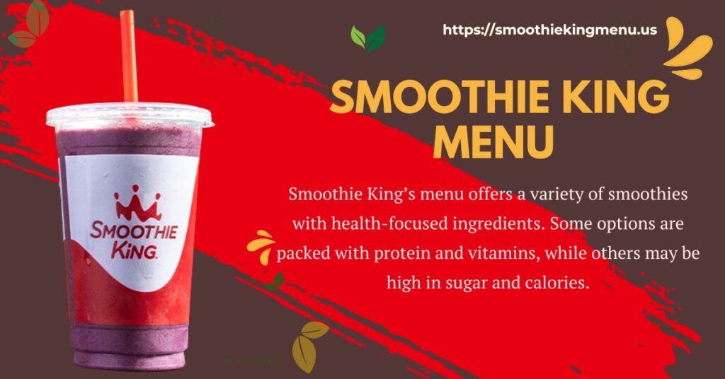 smoothie king healthy menu