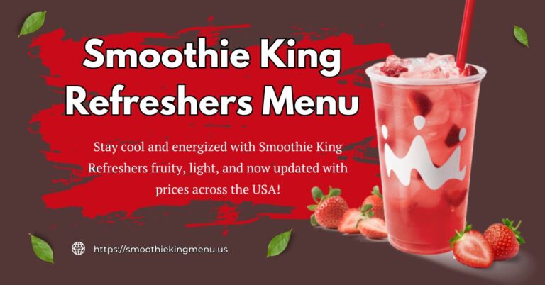 Smoothie King Refreshers Menu List USA