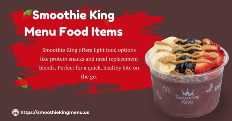 smoothie king food menu